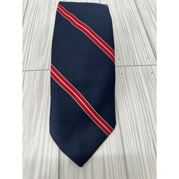 Ketch Men’s Striped Necktie Blue Red Classic Business Formal Tie‎ Accessory - Picture 1 of 3
